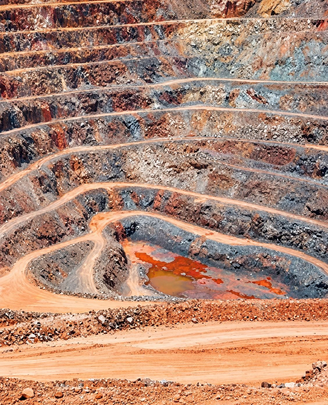 Open-cast iron ore mine