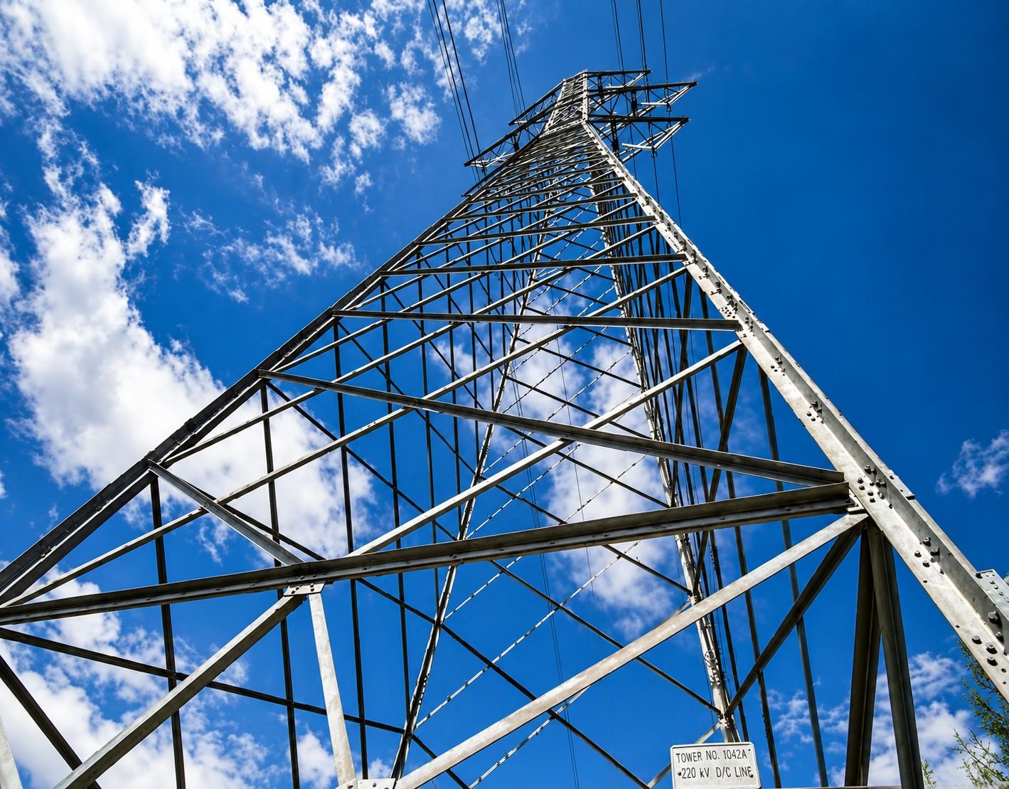 Steel transmission tower
